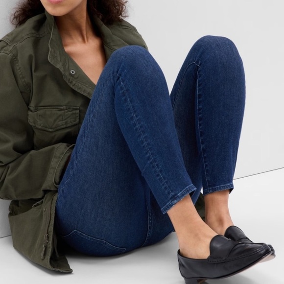 GAP The Skinny Sky High dark wash jeans size 33/16R NWT - Picture 3 of 8